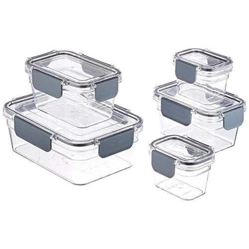 Limited-time offer: Amazon Basics Tritan Plastic Food Storage Containers - Tritan Plastic Locking, Air Tight, 10 Pieces, Clear from 16.19 GBP to 15.44 GBP (save 5%)