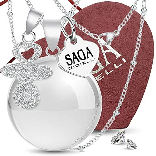 Offerta a tempo: SAGA GIOIELLI Collana Chiama Angeli Gravidanza, Richiamo Degli Angeli, Collana Lunga Future Mamme, Charm Ciuccio Cristalli - 0.00% da 26.90 € a 26.90 €