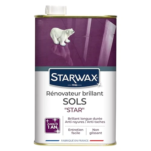 Tijdelijke aanbieding: STARWAX - Glanzende renovatie voor binnenvloeren - Reinigt en beschermt tegen krassen en vlekken - Langdurig - Niet glad - Gemaakt in Frankrijk - 1L - 30 m² van 25.03 € naar 25.03 € (0.00% korting)