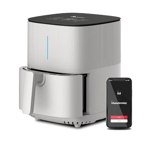 Offerta a tempo: MasterPRO BY CARLO CRACCO - Friggitrice ad aria 1500W 5L - 12 programmi - LED Touch Control - App Control - Rivestimento antiaderente - Colore Bianco - 43% da 149.99 € a 85.20 €