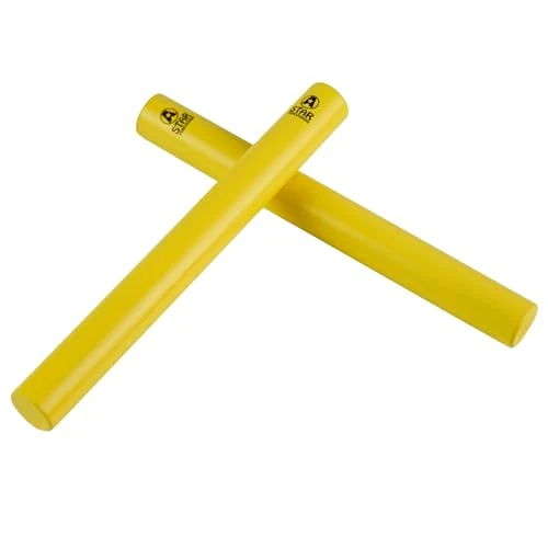 Offerta a tempo: A-Star Yellow Wood Claves, 20 cm - 2 pezzi/paio - Bastoncini ritmici portatili, strumento a percussione in legno - 0.00% da 6.79 € a 6.79 €