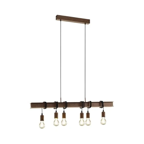 Offerta a tempo: Eglo Lampada a sospensione Townshend 4, plafoniera vintage a 6 punti luce, lampada a sospensione dal design industrial, lampada a sospensione retrò in acciaio, marrone antico, E27 - 7% da 189.00 € a 175.00 €