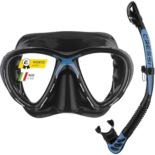 Offerta a tempo: Cressi C/Set Big Eyes EV.Olution+Alpha Ultra Dry - Black/Blue/Clear - 10% da 89.99 € a 80.61 €