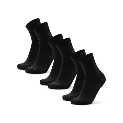 Offerta a tempo: DANISH ENDURANCE 3 o 5 Paia Calzini Sportivi Quarter, Calze da Corsa, Running, Traspiranti, per Uomo e Donna, 3 x Nero Tinta Unita, EU 43-47 - 42% da 30.95 € a 17.95 €