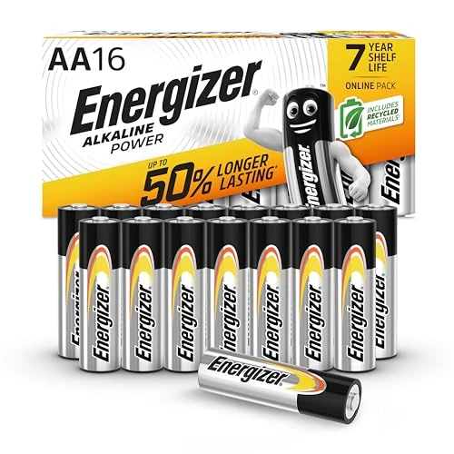 Limited-time offer: Energizer Alkaline Power - AA Batteries (16 Pack) - Double A Battery 1.5V - Up To 50% Longer Lasting - For Everyday Devices - 100% Recyclable Packaging - 7 Year Shelf-Life [Amazon Exclusive] from 8.99 GBP to 7.31 GBP (save 19%)
