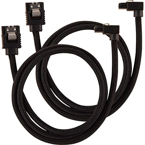 Offerta a tempo: Corsair Cavo SATA Schermato Premium - SATA 6Gbps 60 cm, Connettore a 90°, Nero - 0.00% da 25.49 € a 25.49 €