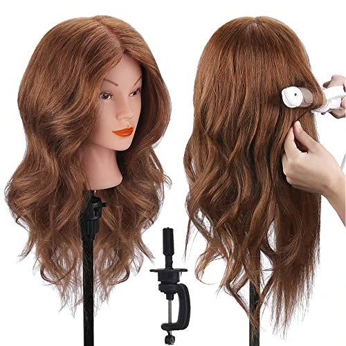 Offre limitee: 18" Tête à coiffer 100% Cheveux Naturel Vrai Cheveux Humains Mannequin Tête Formation Coiffure avec Support + Ensemble de Tresse 45cm par TopDirect de 47.99 EUR a 47.99 EUR (economie 0%)