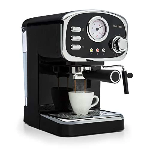 Offre limitée : KLARSTEIN Espressionata Gusto - Machine expresso, Machine à café, 1100 W, 15 bars, Réservoir d'eau 1 L, Grille d'égouttement amovible, Bac d'égouttement compatible lave-vaisselle - Noir de 118.99 € à 118.99 € (0.00% de remise)