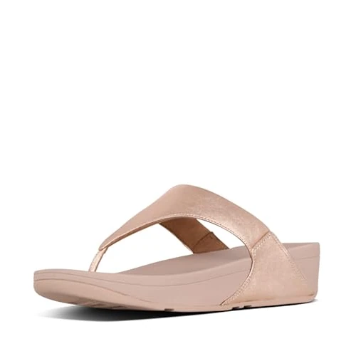 Oferta limitowana: Fitflop Damskie sandały LULU TOE POST - skórzane sandały z podnóżkiem, różowe złoto (różowe złoto 323), rozmiar 39 EU, Różowe, różowe złoto 323, 39 EU z 305.00 zł na 305.00 zł (oszczędź 0.00%)