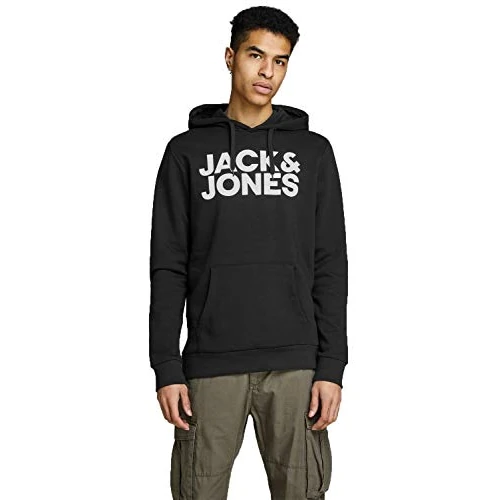 Offerta a tempo: JACK & JONES Jjecorp Logo Sweat Hood Noos Felpe con cappuccio, Nero - Bianco, S Uomo - 41% da 29.99 € a 17.64 €