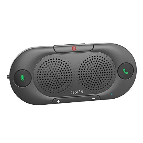 Besign BK06 Bluetooth 5.0 in-car Speakerphone, Wireless Car Kit for Hands-Free Talking & Music Streaming, Connect Two Phones, 2 Years Warranty