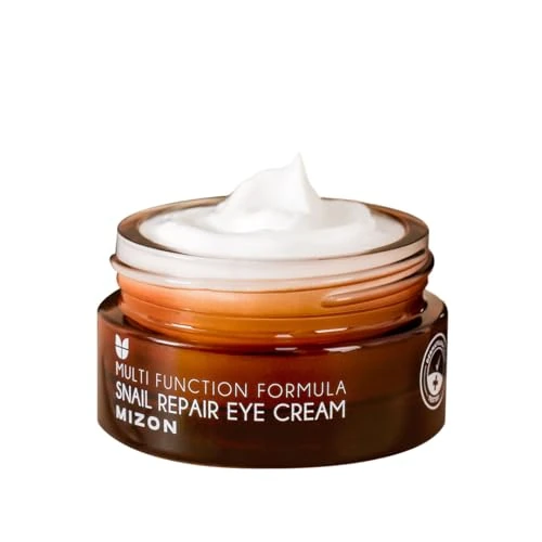 [Mizon] Crema Reparadora para los ojos con extracto de baba de caracoles (25ml) Tratamiento de ojeras, arrugas y patas de gallo, antienvejecimiento, hidratante (Snail repair eye cream)