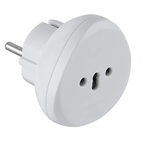 Electraline 70057 reisadapter ZWitsers / Italië / Brazilië in Frankrijk / Europa, Wit