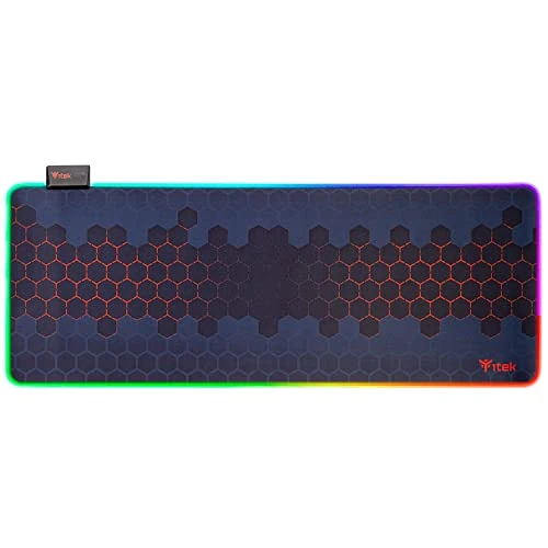 Offerta a tempo: Itek E1 Tappetino per Mouse Gaming, RGB, XXL 350x250x3mm, Massima Precisione, Lavabile, Antiscivolo, Materiali Premium, Illuminazione RGB con 12 modalità - Nero Rosso - 0.00% da 9.28 € a 9.28 €