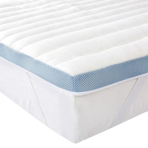 Offerta a tempo: Amazon Basics Topper Singolo 100 x 200 cm in Memory Foam, 5 cm Coprimaterasso con Angoli Elastici, Bianco - 23% da 79.95 € a 61.85 €
