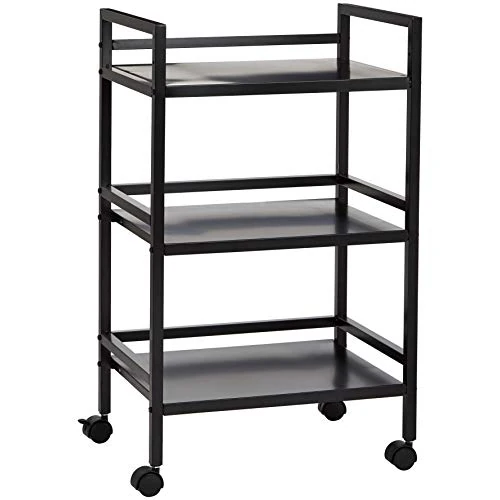 Limited offer: Amazon Basics 3-Tier Metal Rolling Cart, Black from 32.99 EUR to 32.99 EUR (save 0%)