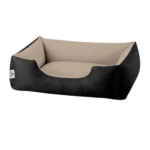 BedDog® LUPI colchón para Perro S hasta XXXL, 24 Colores, Cama para Perro, sofá para Perro, Cesta para Perro, M Negro/Beige