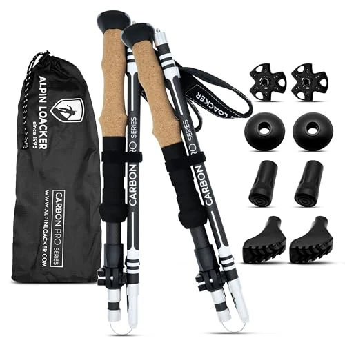 Oferta limitowana: Alpin Loacker Kije turystyczne Carbon Pro Series - składane kije trekkingowe z korkową rękojeścią do uprawiania turystyki pieszej i nordic walking,115-135cm z 168.72 zł na 168.72 zł (oszczędź 0.0%)