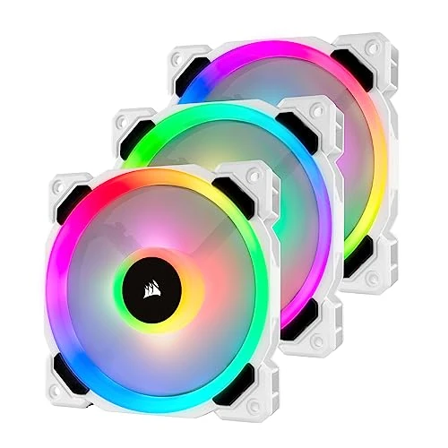Corsair LL120 RGB - Paquete de 3 ventiladores (Lighting Node Pro, LED 120 mm) blanco (CO-9050092-WW)
