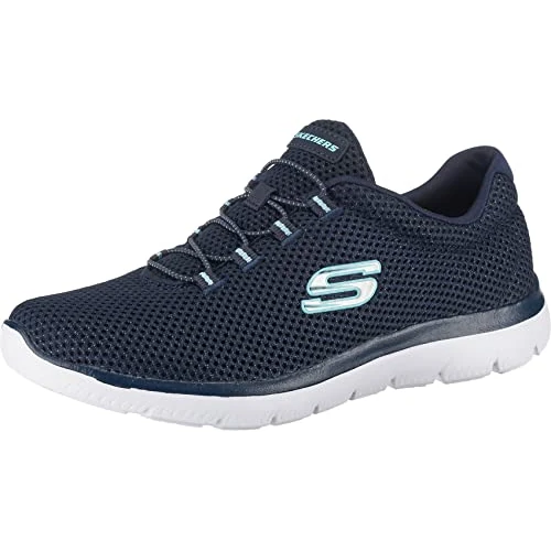 Offre limitée : Skechers Femme Summits 12985 Espadrilles, Navy Mesh/ White Trim, 37 EU de 69.95 € à 38.18 € (45% de remise)