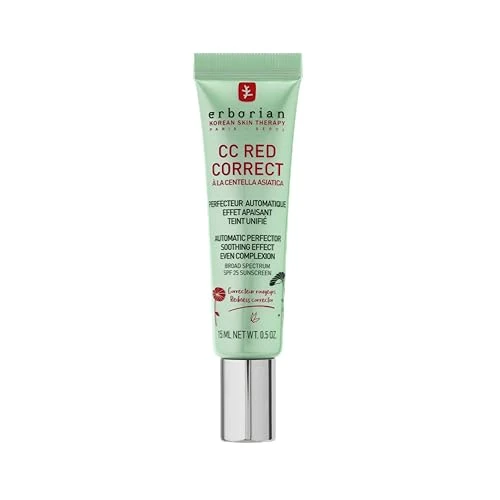 Offerta a tempo: Erborian - CC Red Correct Crema Tinta Anti-Rossore - Trattamento Viso Perfettore di Teint con Correzione Colorimetrica - Teint Uniforme - SPF 25 - Trattamento Cosmetico Coreano - 15ml - 39% da 23.90 € a 14.68 €