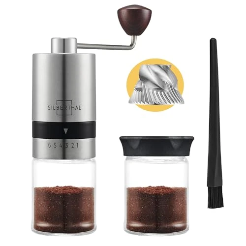 Offerta a tempo: SILBERTHAL Macinacaffe manuale regolabile - Macinino a mano per moka - 0.00% da 54.95 € a 54.95 €