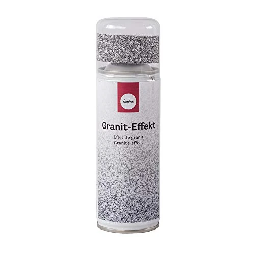 Rayher 34434558 vernice spray effetto granito opaco, grigio-pietra, 200ml, per superfici metalliche, vetro, porcellana, legno, carta, essiccazione rapida