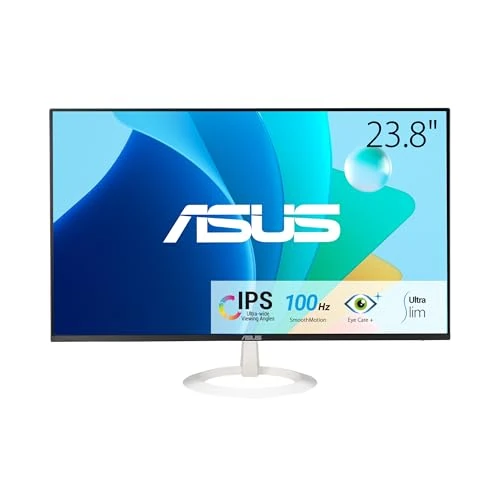 ASUS VZ24EHF-W - LED-Monitor - Gaming - 61 cm (24") (23.8" sichtbar) - 1920 x 1080 Full HD (1080p) @ 100 Hz - IPS - 250 cd/m? - 1300:1 - 5 ms - HDMI - wei? [Energieklasse D] (90LM07C2-B01470)
