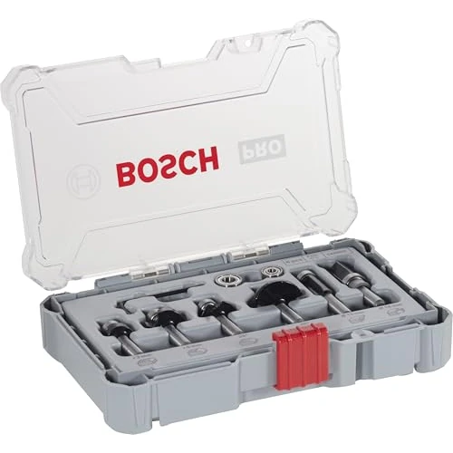 Offerta a tempo: Bosch Professional Set Frese da 6 pz. per Profilare Smussare e Scanalare (per Legno, Accessorio Fresatrici Verticali con Codolo di 8 mm) - 36% da 64.05 € a 41.27 €