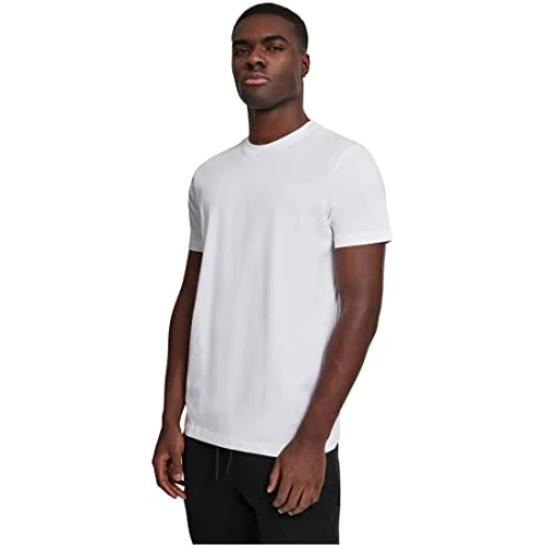 Urban Classics Herren Basic Tee – Kurzarm T Shirt mit Rundhalsausschnitt in regulärer Passform für Freizeit Sport Alltag und Streetwear Outfits,Weiß,XXL