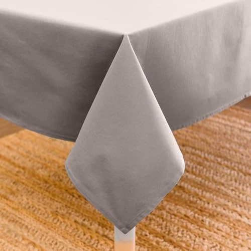 Offerta a tempo: Encasa XO Tovaglia Dimensioni 140x180 cm | Tessuto in tela di cotone | Tinta unita Grigio intenso | Tovaglia da pranzo per decorazione - Lavabile in lavatrice - 40% da 28.69 € a 17.21 €