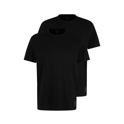 TOM TAILOR Hommes Lot de 2 t-shirts basiques 1008638, 29999 - Black, XL