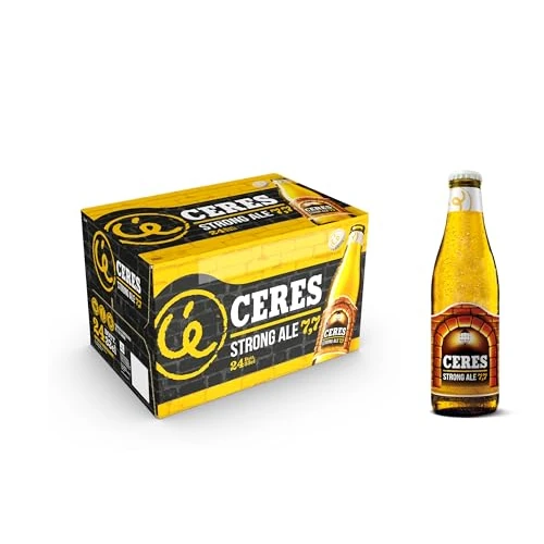 Ceres Strong Ale - 24 Bottiglie da 33 cl, Birra Bionda Doppio Malto con Riflessi Dorati, Gradazione Alcolica 7,7°C, Gusto Ricco ed Intenso con Sentori di Malto