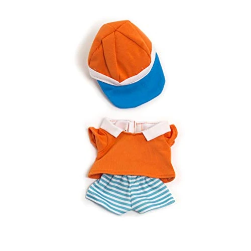 Miniland Set Puppenkleidung 21cm, Polo-Shirt, Kurze Hose und Cap