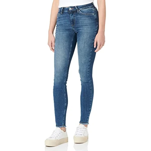 ONLY NOS Damen onlBLUSH MID SK ANK RAW JNS REA306 NOOS Skinny Jeans,, per pack Blau (Light Blue Denim Light Blue Denim), 38/L30 (Herstellergröße: M)