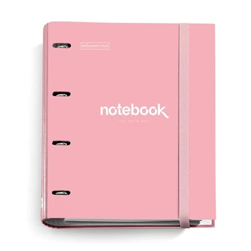 Oferta limitada: Miquelrius - Carpebloc A4 Emotions, Carpeta Archivador 4 anillas + Recambio hojas cuadriculadas, Papel 90 g/m², Cierre goma, Carpesano cartón rosa de 14.25 € a 10.58 € (ahorro 26%)