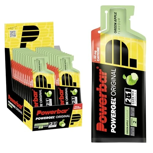 Beperkte aanbieding: PowerBar PowerGel Original Green Apple 24x41g - High Carb Energy Gel + C2MAX + Natrium + 50mg cafeïne van 58.99 EUR naar 55.98 EUR (besparing 5%)