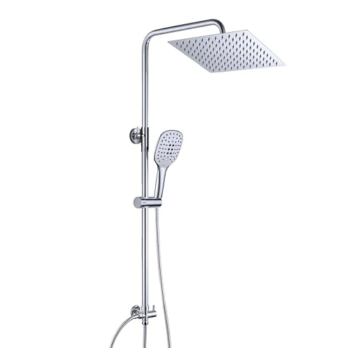 JOHO 304 zestaw prysznicowy ze stali nierdzewnej system prysznicowy z deszczownicą prostokątny 25 x 25 cm