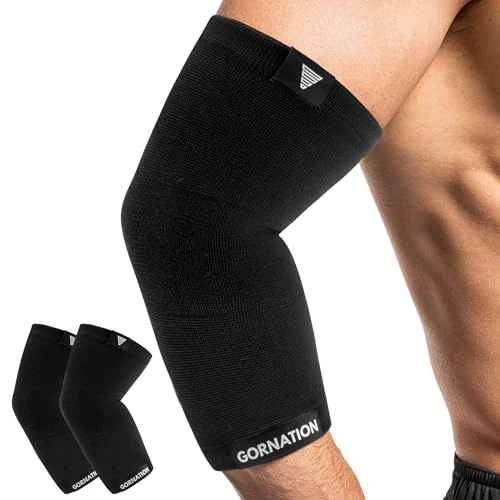 Offre limitée : GORNATION Coudière Musculation, 2 Manchons de Sport Premium pour Fitness, Street Workout, Coudière de Compression Sportive, Hommes & Femmes, Manchette de Compression/Protection de 19.90 € à 19.90 € (0.00% de remise)