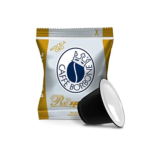 Caffè Borbone Respresso, Gouden Koffiemelange - 50 Capsules - Compatibele met de Nespresso*-koffiemachines voor thuis