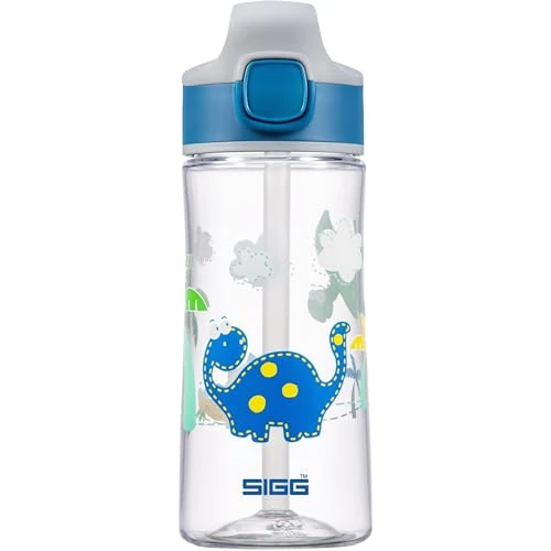 Zeitlich begrenztes Angebot: SIGG - Tritan Trinkflasche Kinder - Miracle Dinosaurier - Mit Trinkhalm - Auslaufsicher - Spülmaschinenfest - Microwellengeeignet - Kratzresistent - BPA-frei - Schule & Sport - Blau - 0,45L von 18.95 € auf 13.50 € (29% Rabatt)