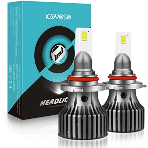 KOYOSO 9005/HB3 LED Headlight bulbs, 60W 12000 Lumens LED Head Lamps, 6000K Extremely Bright CPS Chips Conversion Kit, Pack 2