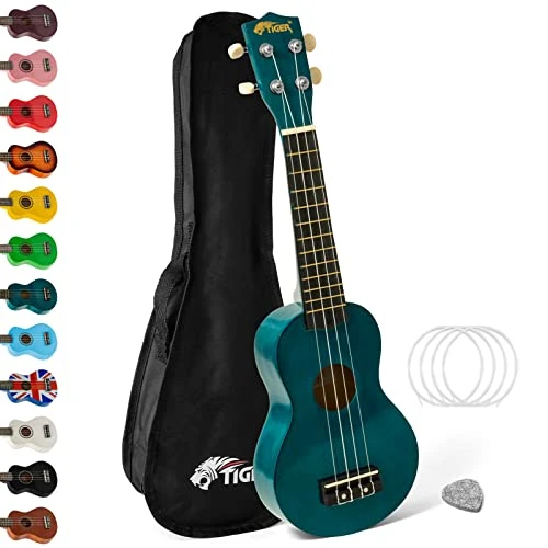 Limited-time offer: Soprano Ukulele Ukelele with Carry Bag, Felt Pick and Spare Strings - Teal Blue - TIGER 2501-BL from $73.30 to $73.30 (save 0.00%)