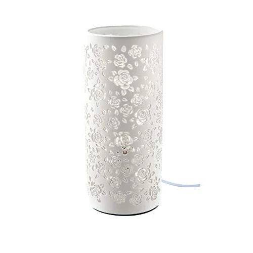 Offerta a tempo: Gilde Lampada Prickel – in porcellana – foglie, erba, fiori – diversi motivi e dimensioni, Porcellana, Rose - Ø:11,5cm - Weiß 40.0W - 0.00% da 39.96 € a 39.96 €