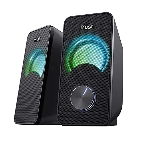 Tijdelijke aanbieding: Trust Arys Compacte Luidsprekerset 2.0 PC Speakers met RGB Led Verlichte, Zwart van 32.77 EUR naar 19.99 EUR (korting 39%)