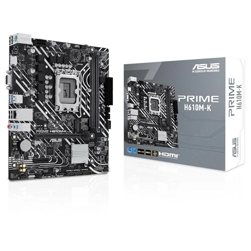 Oferta limitada: ASUS PRIME H610M-K - Placa base micro-ATX Intel H610 LGA 1700 (DDR5, PCIe 4.0, ranura M.2, Realtek 1 Gb Ethernet, HDMITM/VGA, USB 3.2 Gen 1, SATA 6 Gbps, cabecera COM, cabecera RGB) de 62.00 € a 62.00 € (ahorro 0.00%)