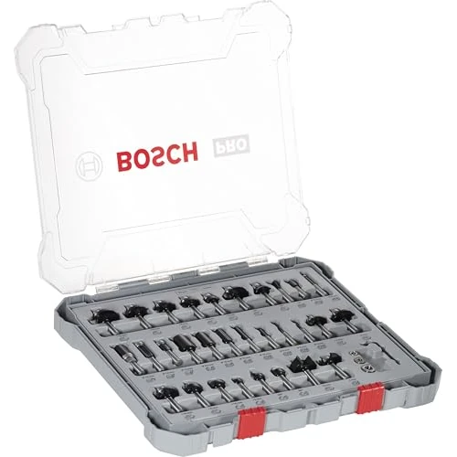Offre limitée : Bosch Professional 30 pièces Kit de Fraises Mixtes (pour bois, Ø 8 mm Queue, Accessoires de Fraises d'Encastrement) de 114.43 EUR à 94.98 EUR (remise 17%)