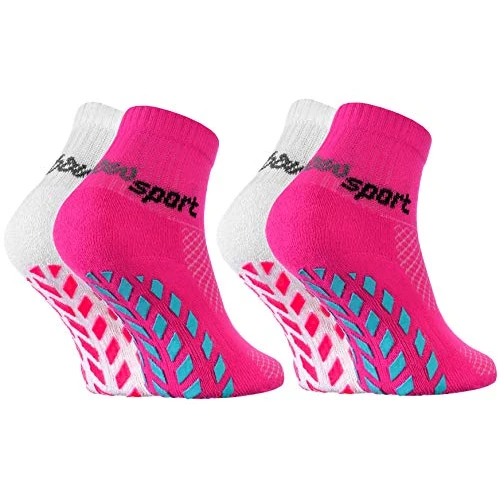Oferta limitowana: Rainbow Socks - Neonowe skarpety sportowe dla chłopców i dziewczynek, 2 x biało-różowy, 24-29 z 60.96 zł na 60.96 zł (oszczędź 0.00%)