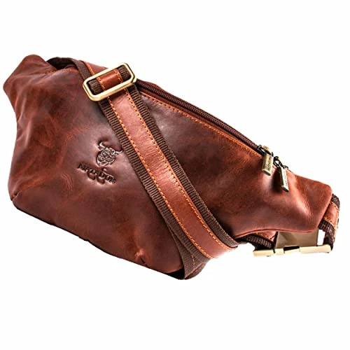 Offerta a tempo: Matador Echt Leder Bauchtasche Gürteltasche für Damen und Herren Hüfttasche Outdoor Groß Handytasche Sport Laufgürtel Umhängetasche Geldgürtel für Camping Wandern Fitness Fahrrad Geschenke, Marrone - 57% da 69.95 € a 29.95 €