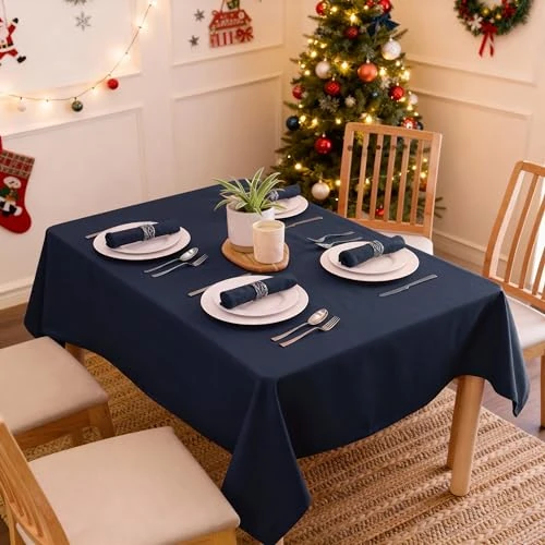 Limitiertes Angebot: Encasa XO Baumwoll-Canvas-Tischdecke | Scotch Blue Einfarbig | Rechteckige Größe 140x180 cm | Esstischdecke zur Dekoration – maschinenwaschbar von 27.59 EUR auf 16.55 EUR (Spare 40%)